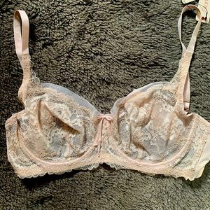 34DD salmon lace bralette.